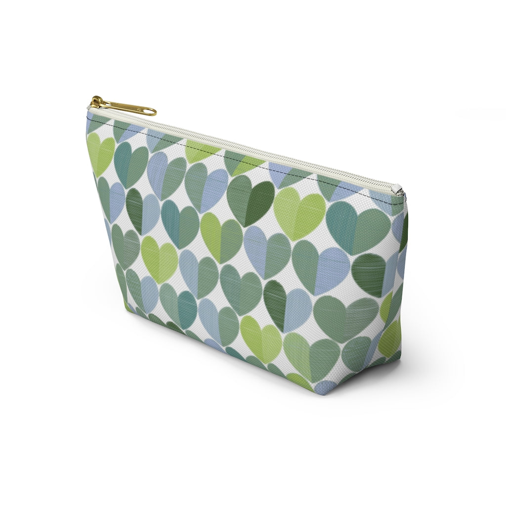 Love Accessory Pouch w T-bottom in Green