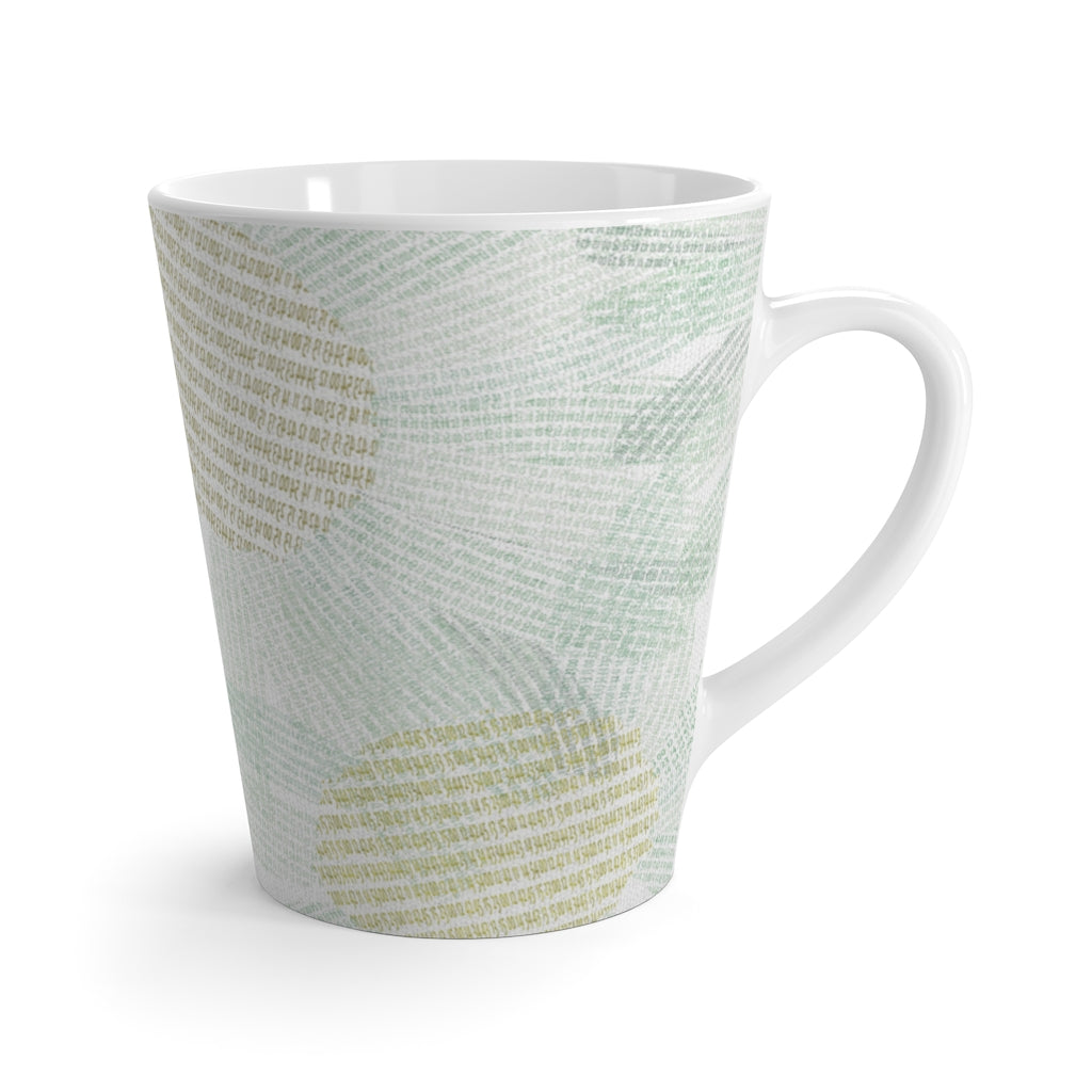 Daisy Chain Code Latte Mug in Aqua