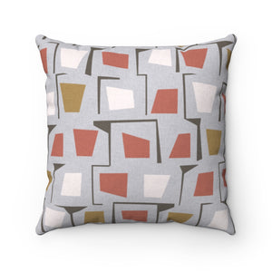 Googie Square Throw Pillow in Pink
