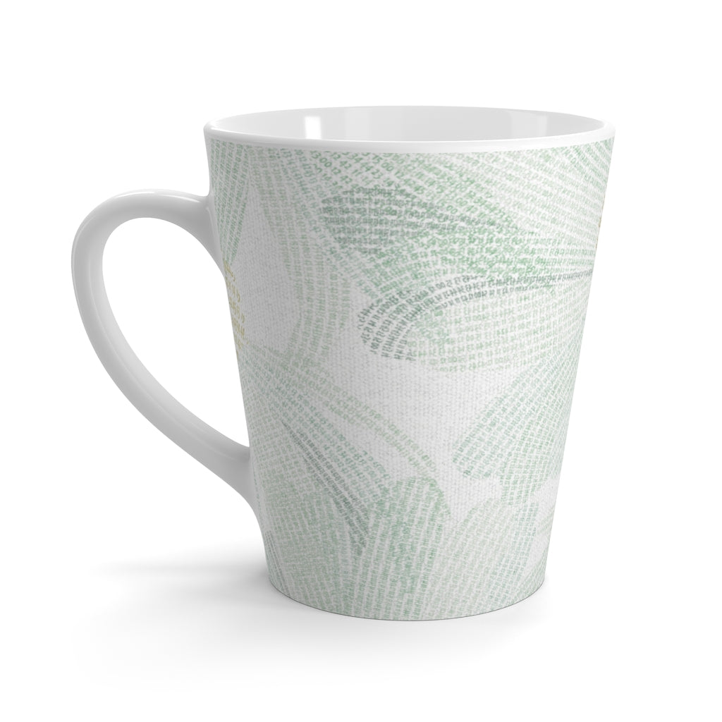 Daisy Chain Code Latte Mug in Aqua