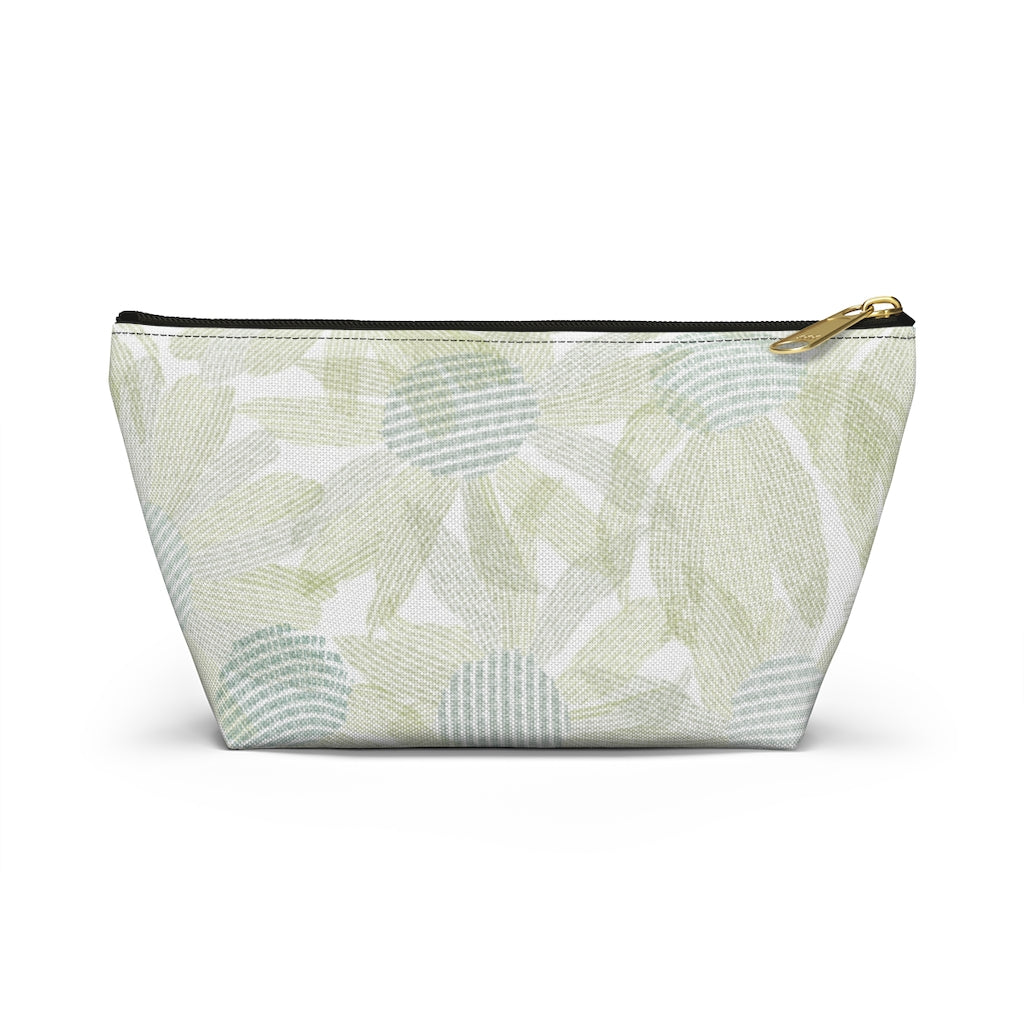 Daisy Chain Code Accessory Pouch w T-bottom in Green