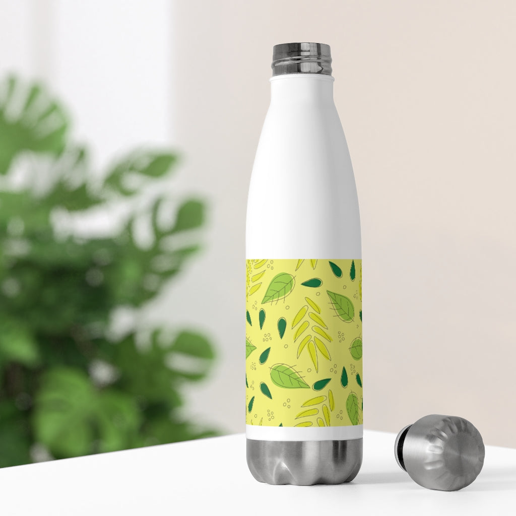 Tossed Leaves 20oz Insulated Bottle in Yellow