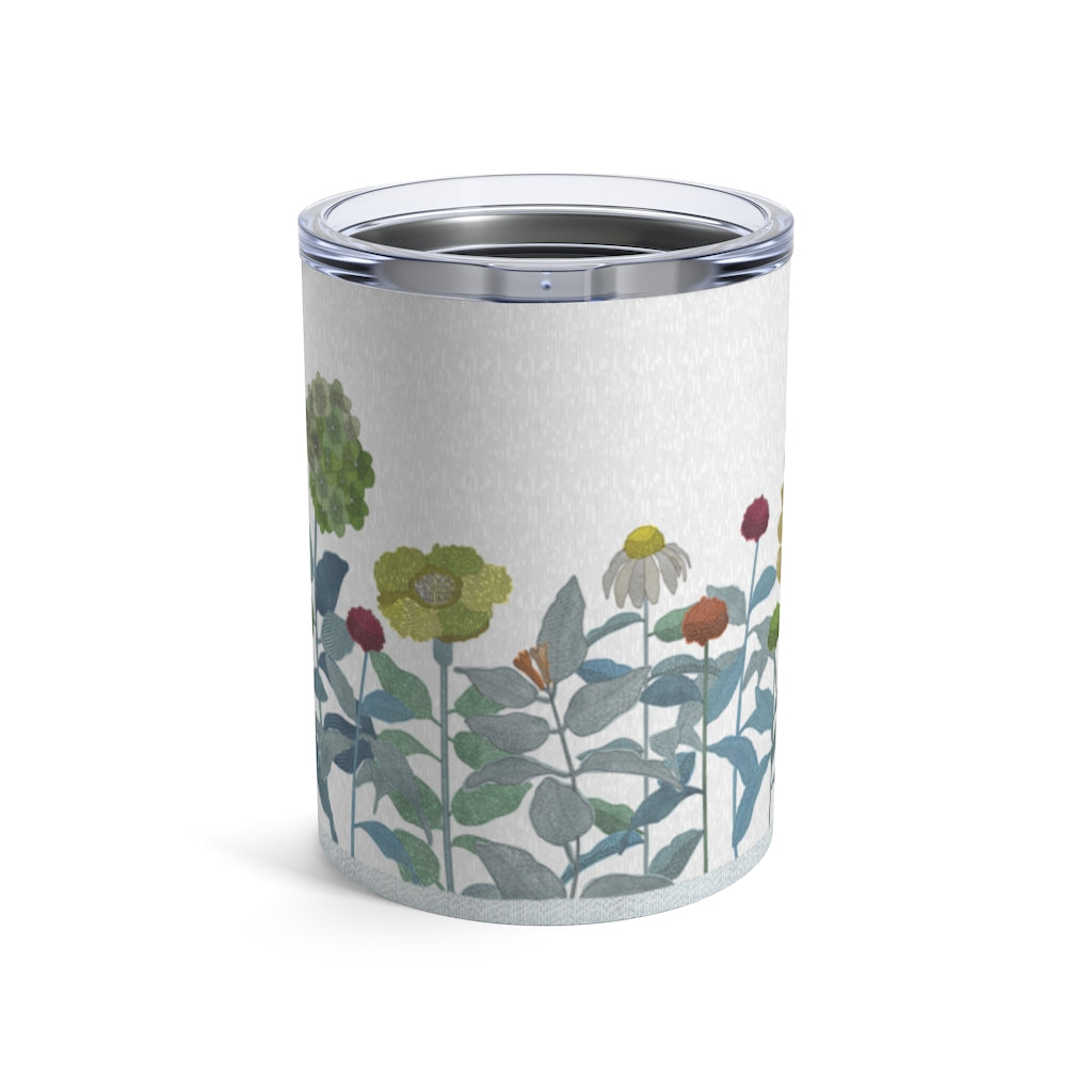 Illustrated Flowers Tumbler in Aqua