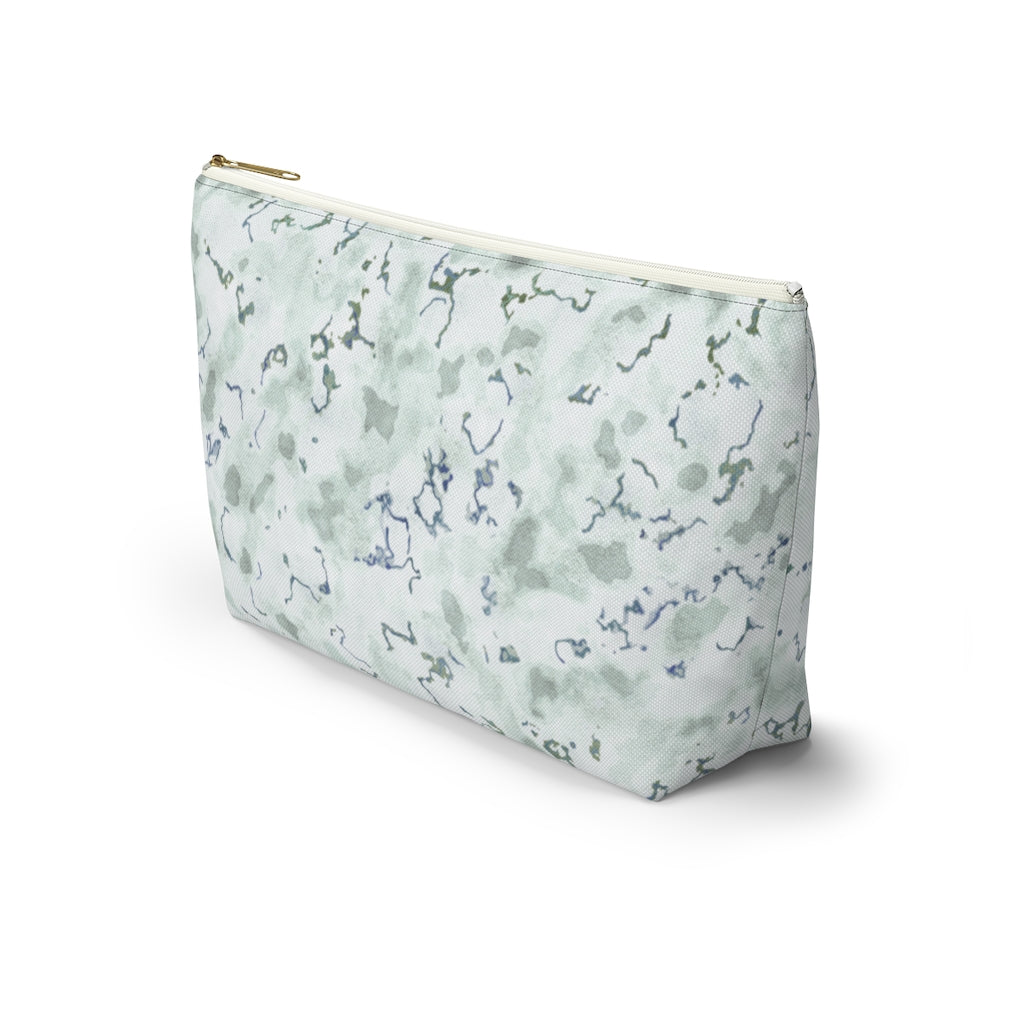 Carrara Marble Accessory Pouch w T-bottom in Blue