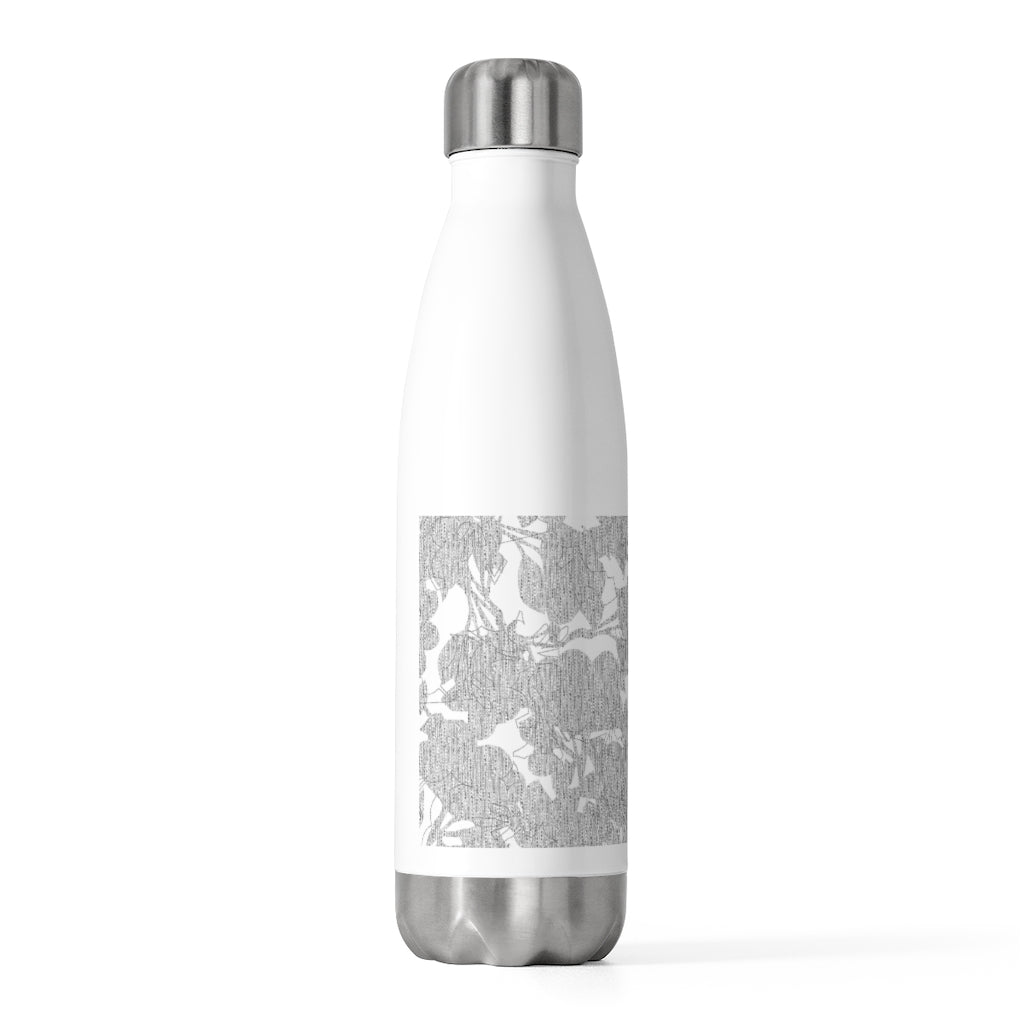Modern Floral Overlay 20oz Insulated Bottle in Light Gray