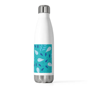 Tossed Leaves 20oz Insulated Bottle in Aqua