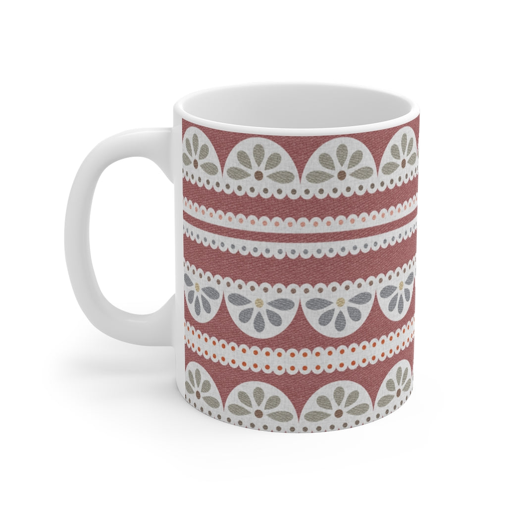 Eyelet Lace Mug in Pink