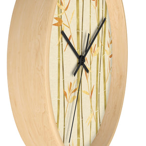 Bamboo Wall Clock in Gold