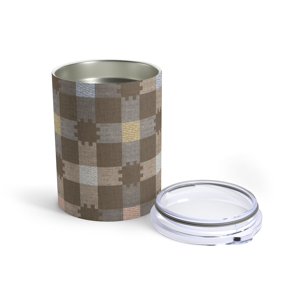 Plaid Check Tumbler in Brown