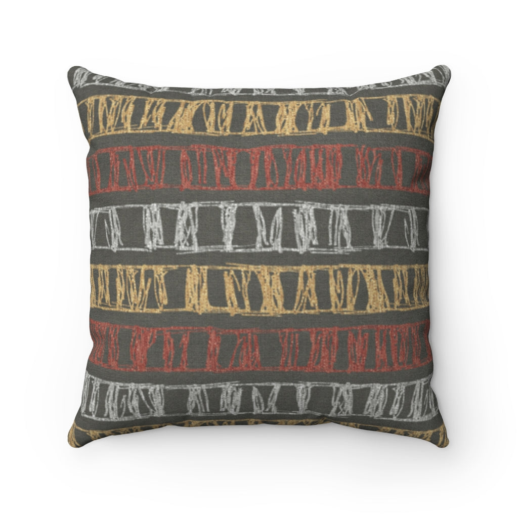 Sketch Stripe Square Throw Pillow in Multi
