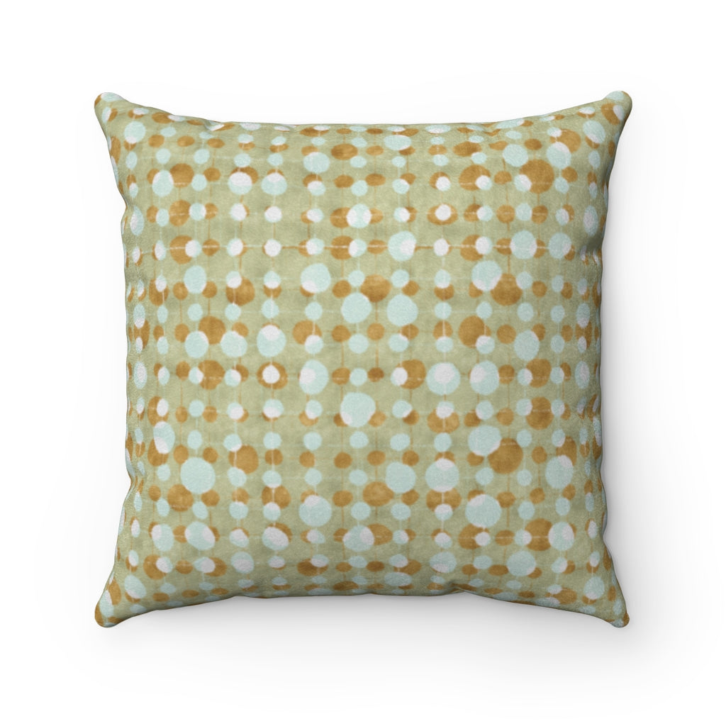 Ikat Texture Overlay Square Throw Pillow in Aqua