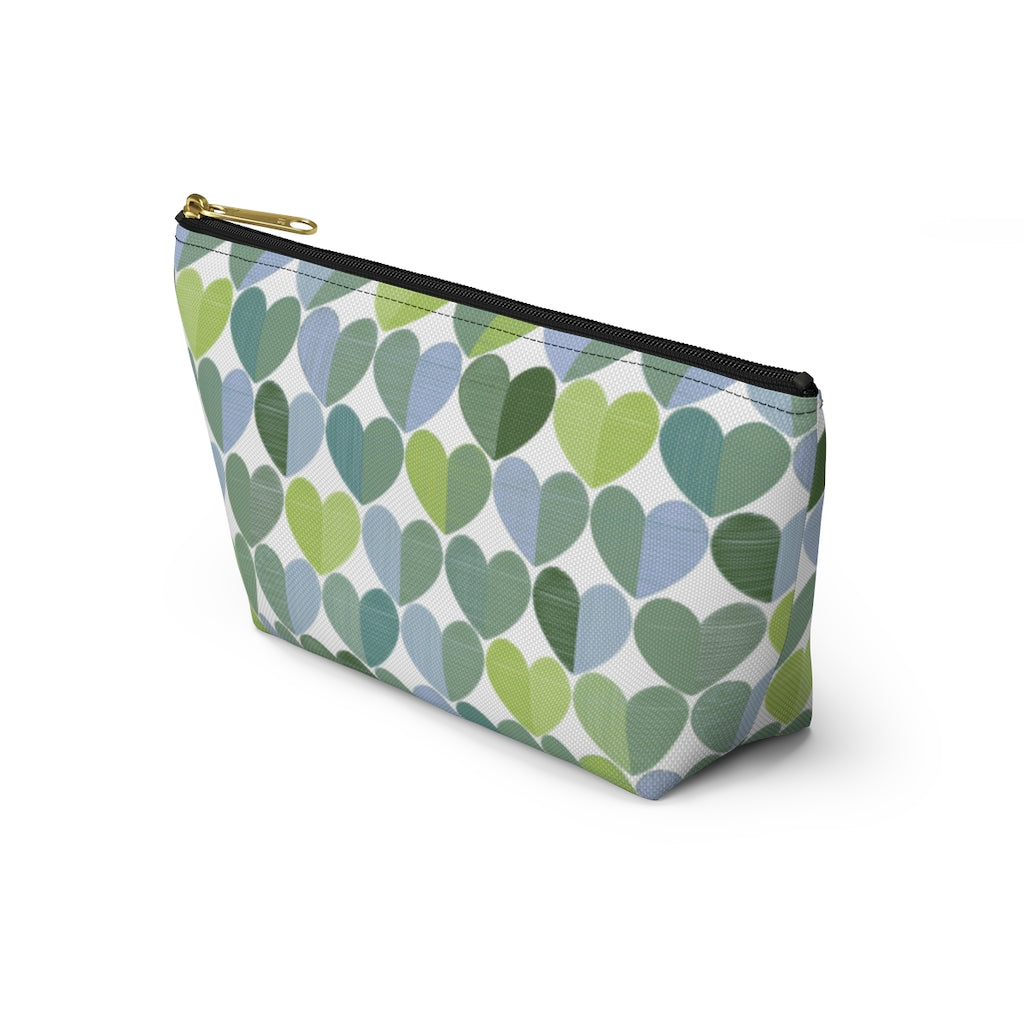 Love Accessory Pouch w T-bottom in Green