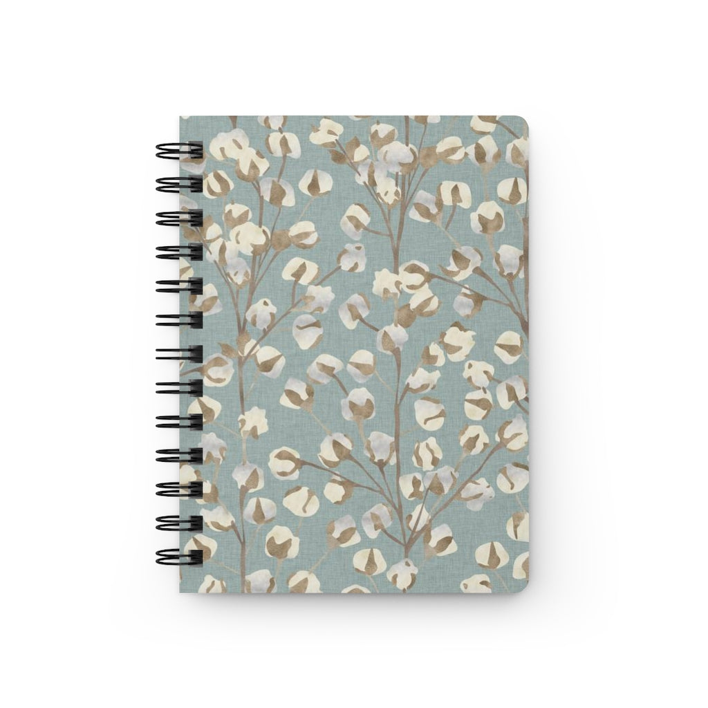 Cotton Spiral Bound Journal in Aqua