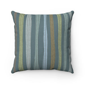 Amazing Stripe Square Throw Pillow in Teal