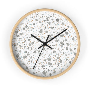 Glass Terrazzo Wall Clock in Gray
