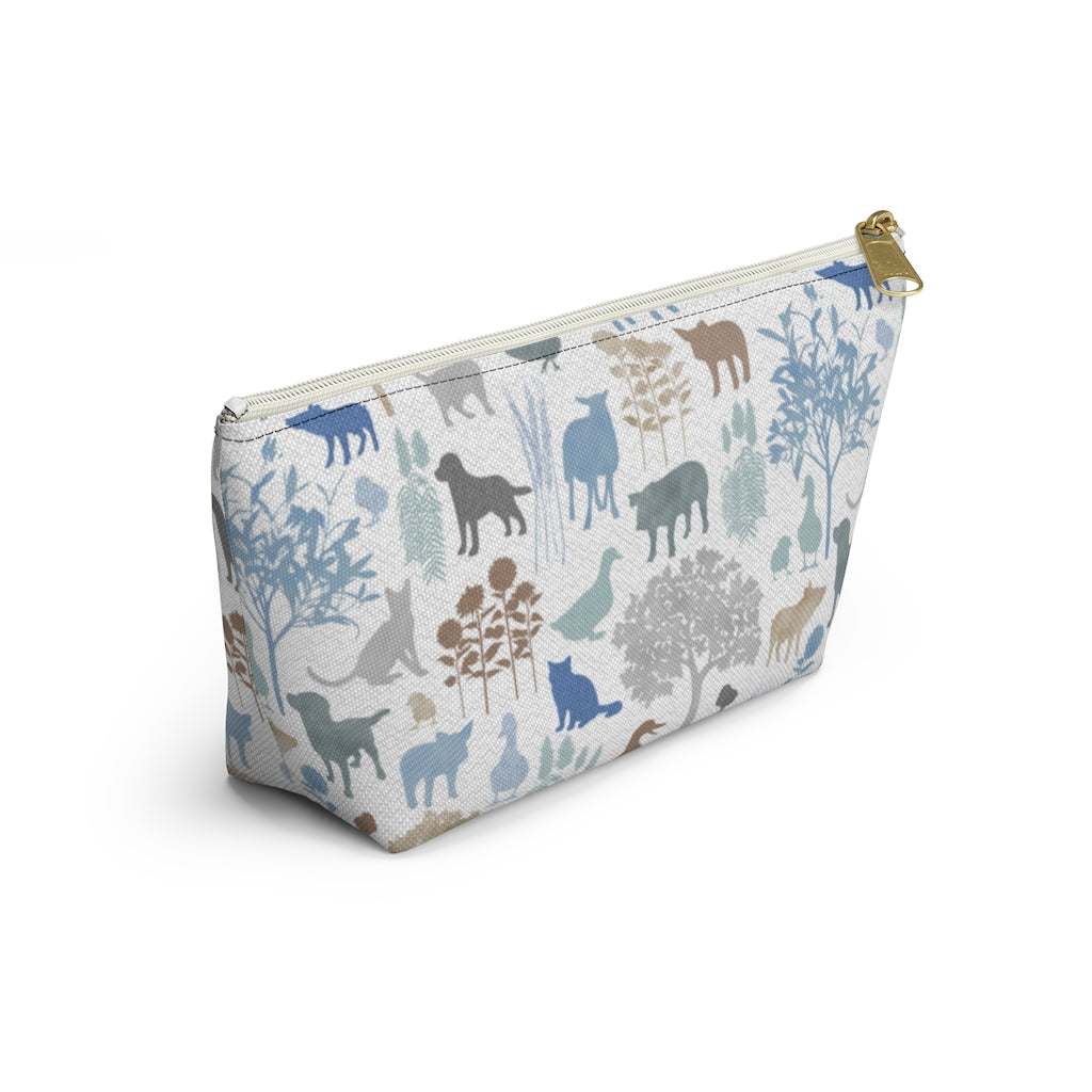 On the Farm Accessory Pouch w T-bottom in Blue