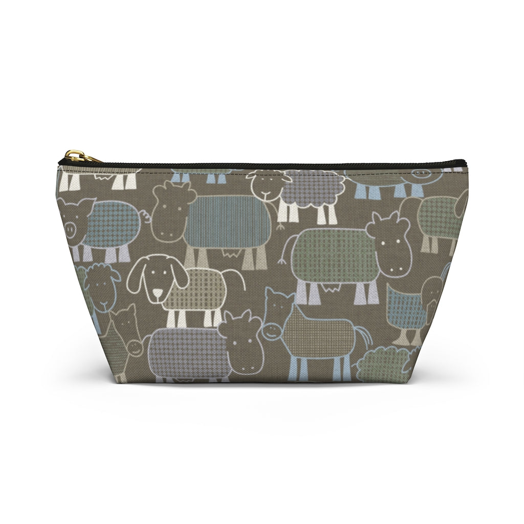 Animal Farm Accessory Pouch w T-bottom in Brown