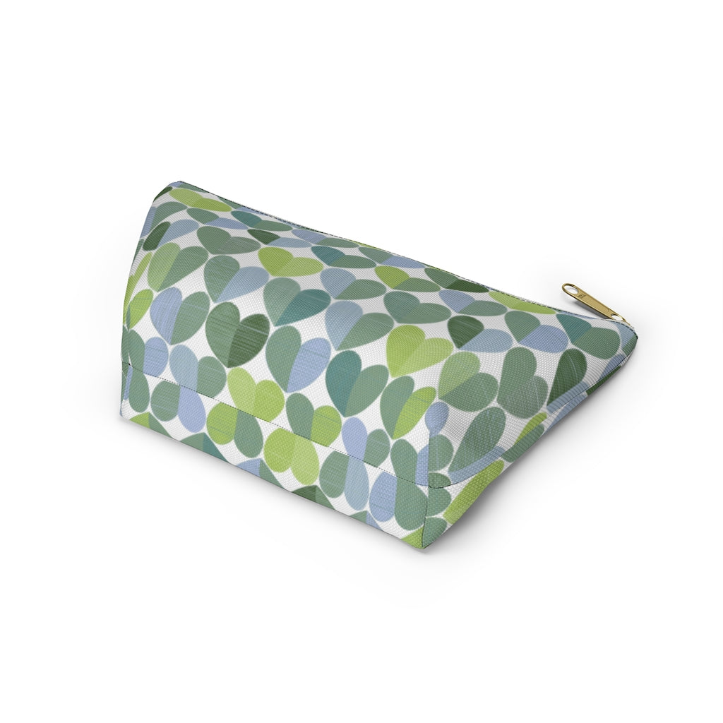 Love Accessory Pouch w T-bottom in Green