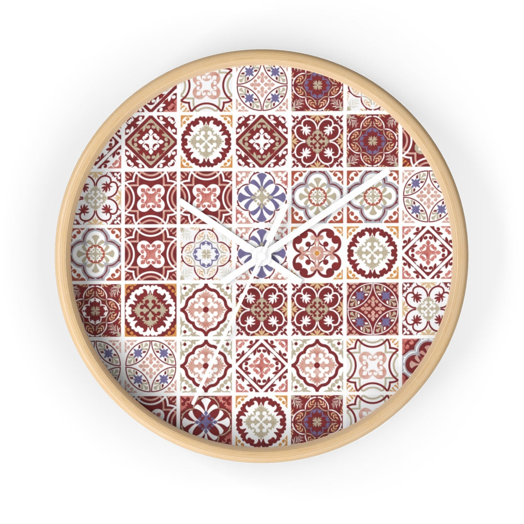 Seville Square Wall Clock in Red