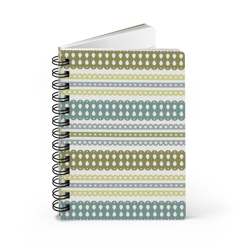 Ribbon Candy Spiral Bound Journal in Green