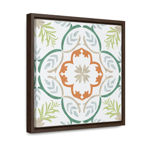 Seville Square Mini IV Framed Gallery Wrap Canvas in Green