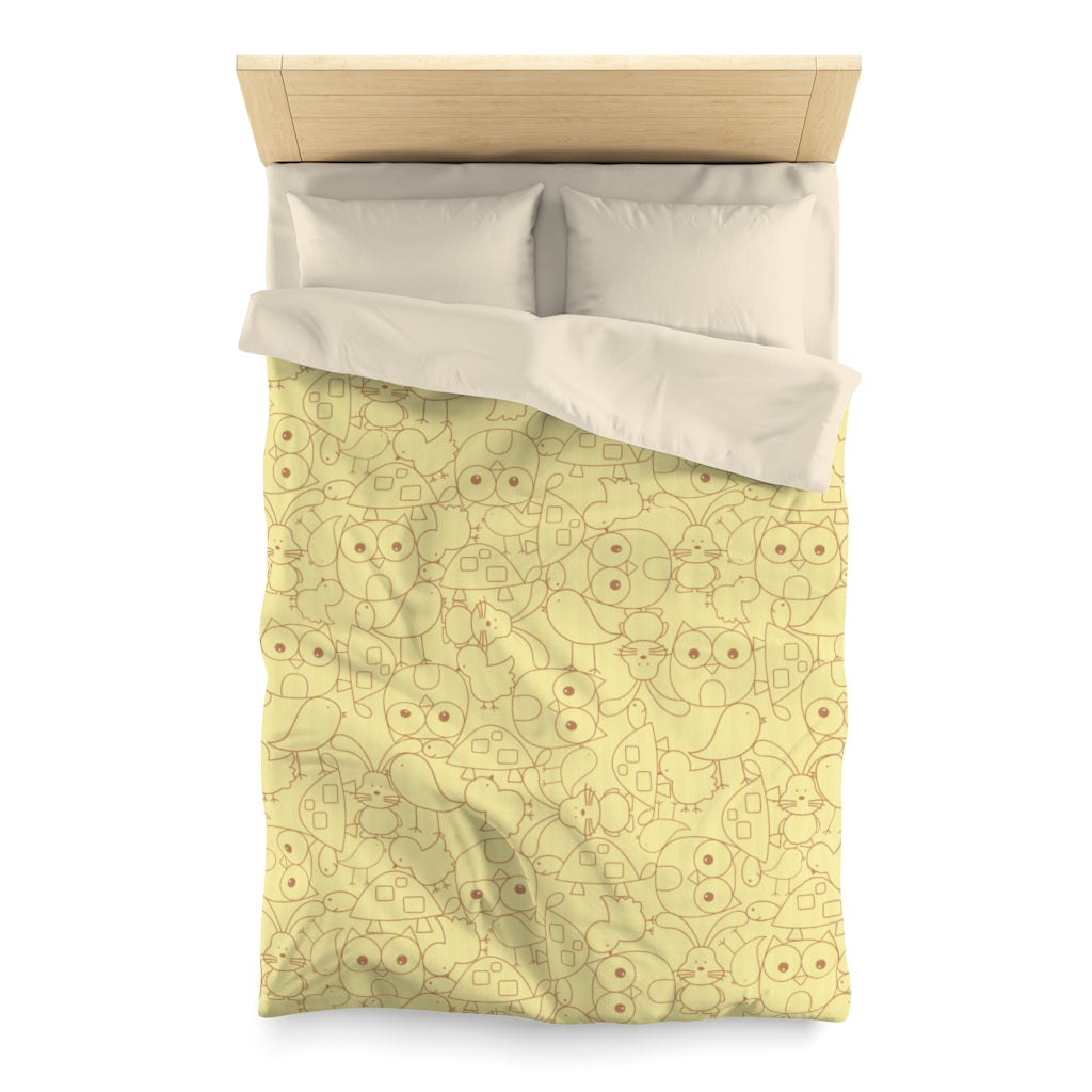 Cute Critters Microfiber Duvet Cover in Yellow