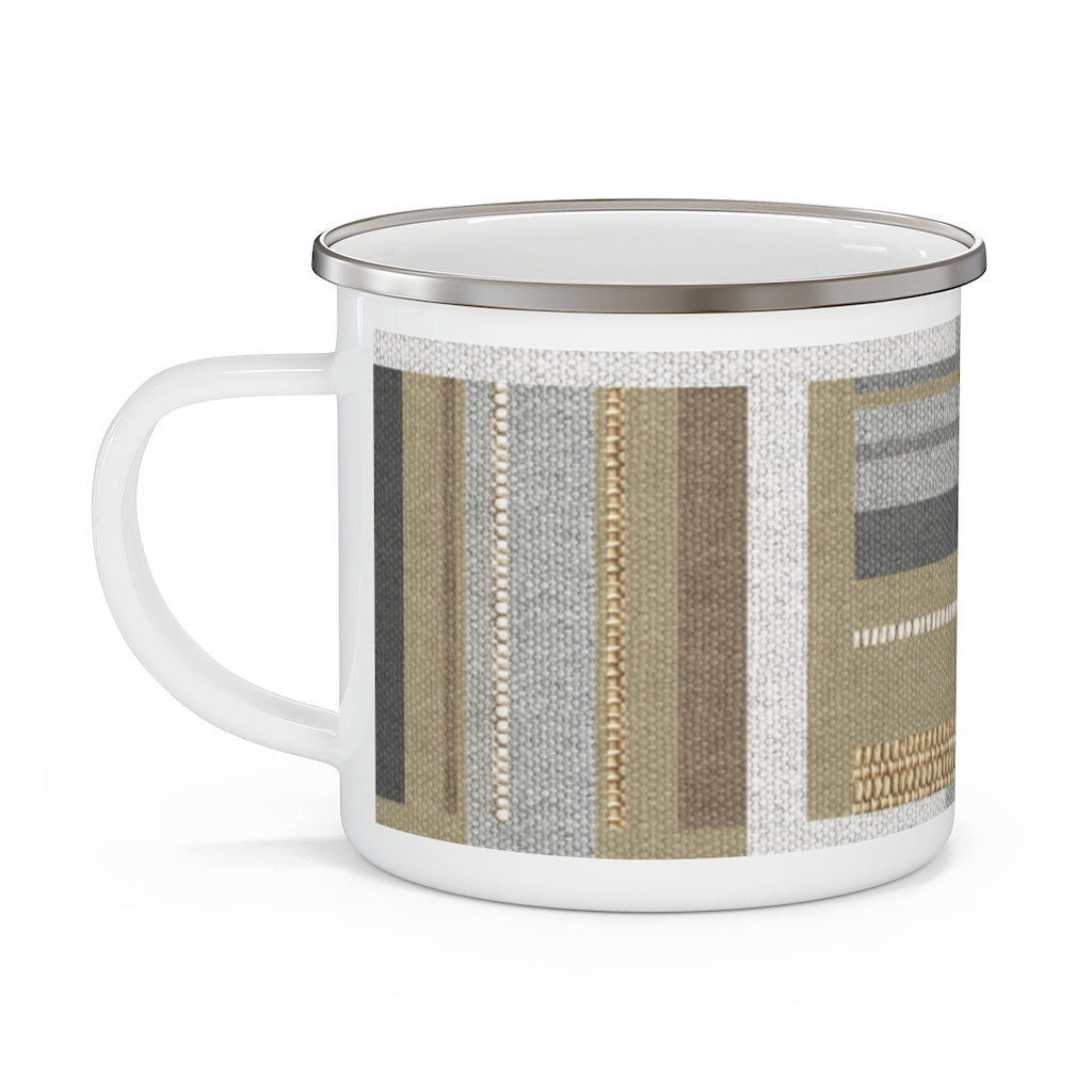 Bird Code Enamel Mug in Gold