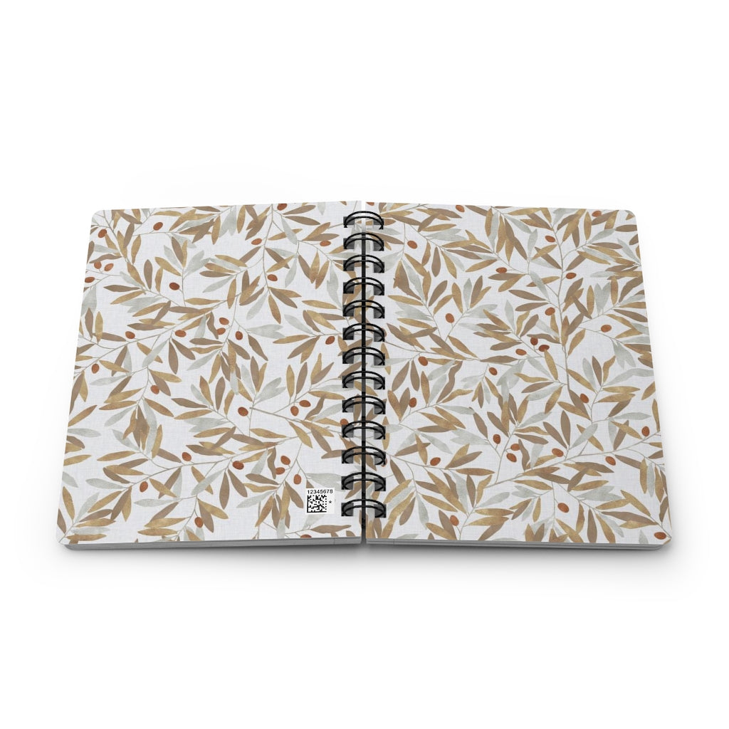 Olive Branch Spiral Bound Journal in Brown