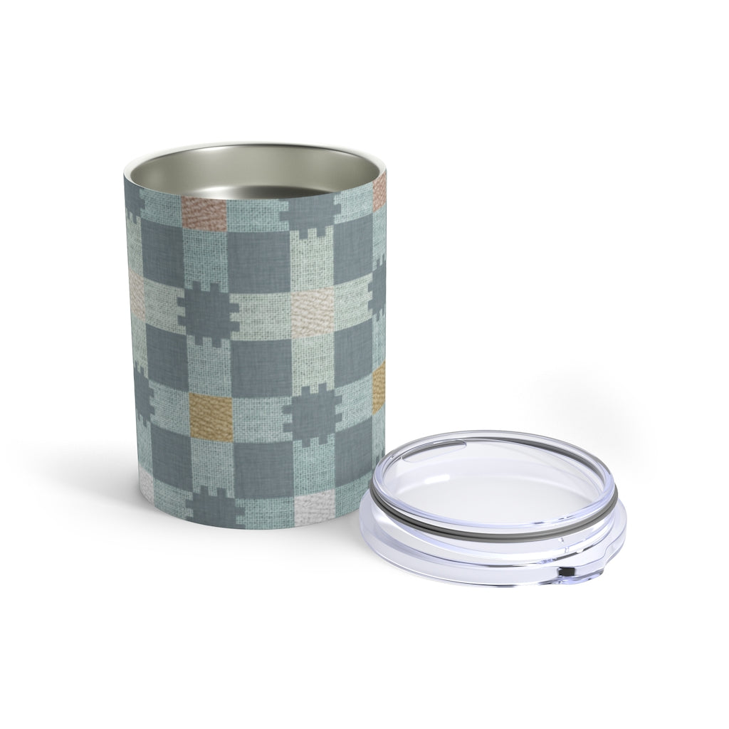 Plaid Check Tumbler in Aqua