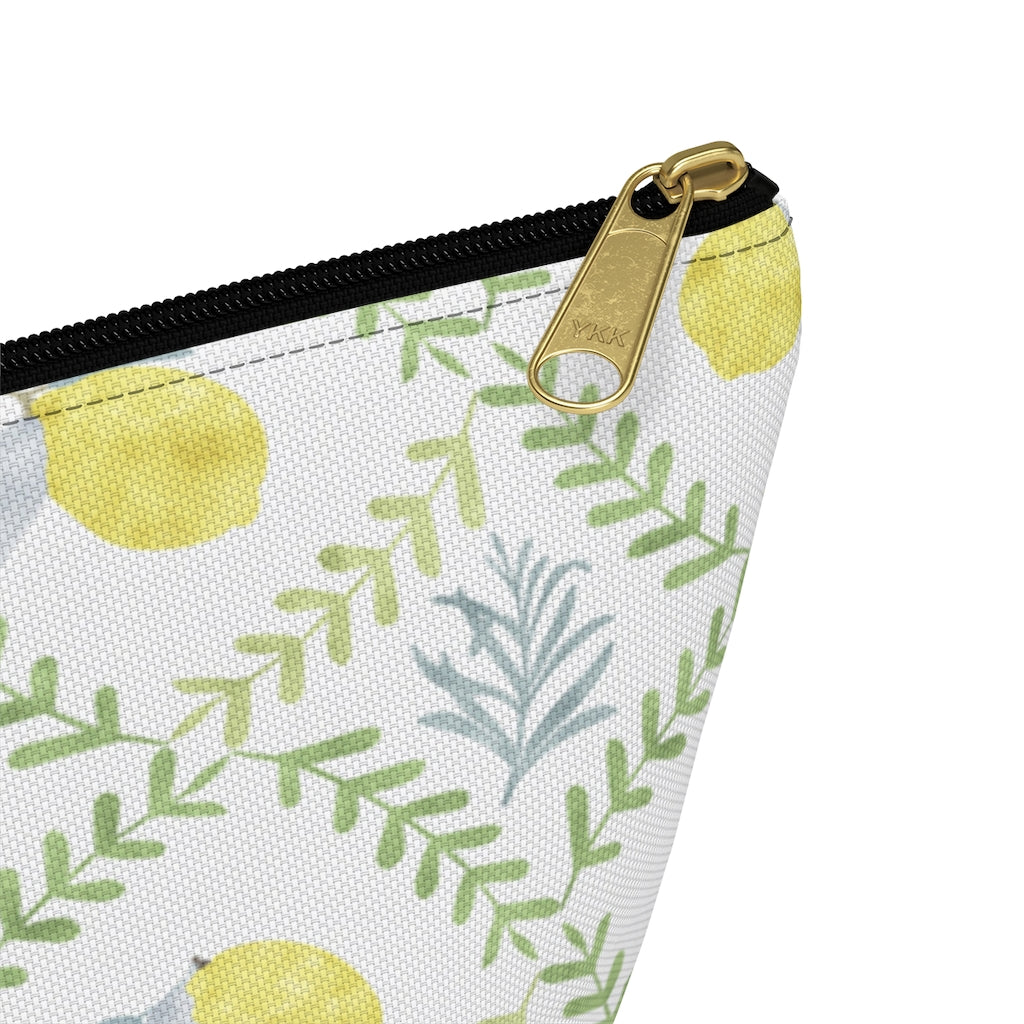 Lemon Tile Accessory Pouch w T-bottom in Green