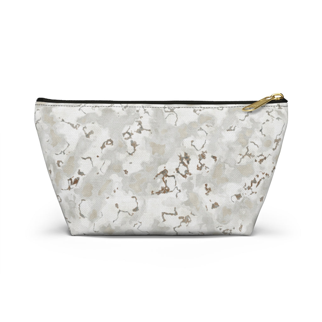 Carrara Marble Accessory Pouch w T-bottom in Brown
