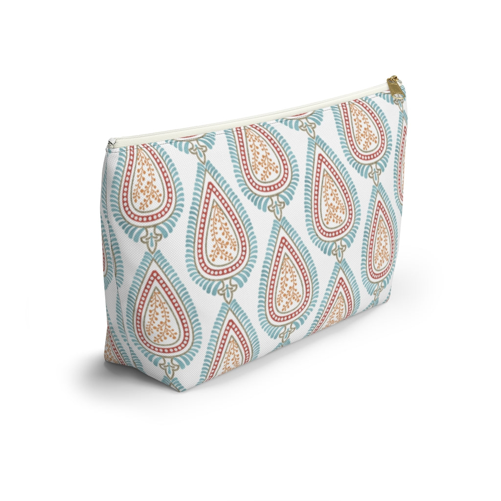 Teardrop Accessory Pouch w T-bottom in Aqua