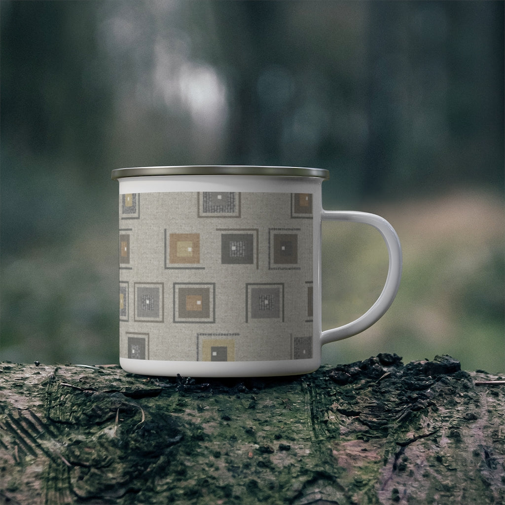 Key Code Enamel Mug in Taupe