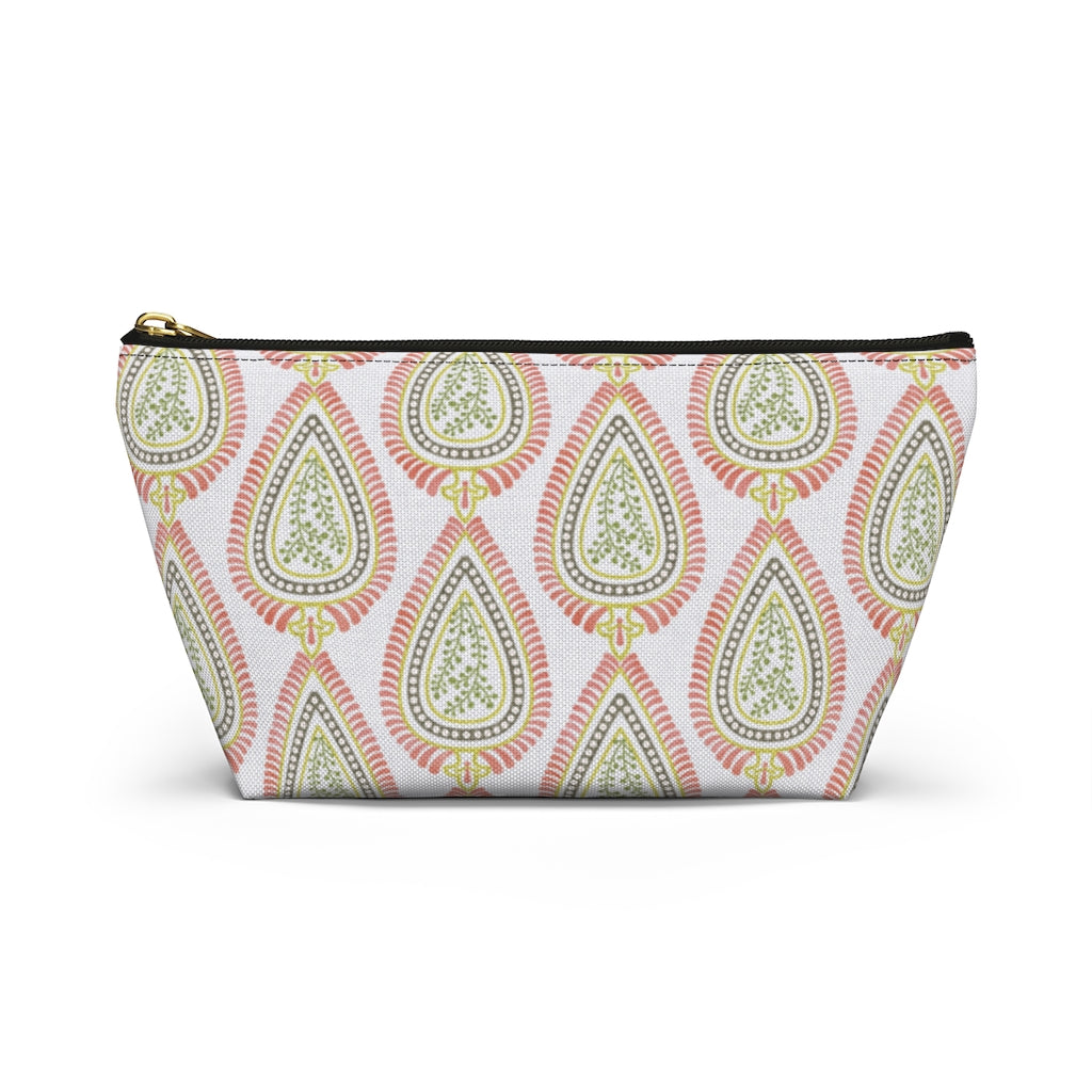 Teardrop Accessory Pouch w T-bottom in Coral