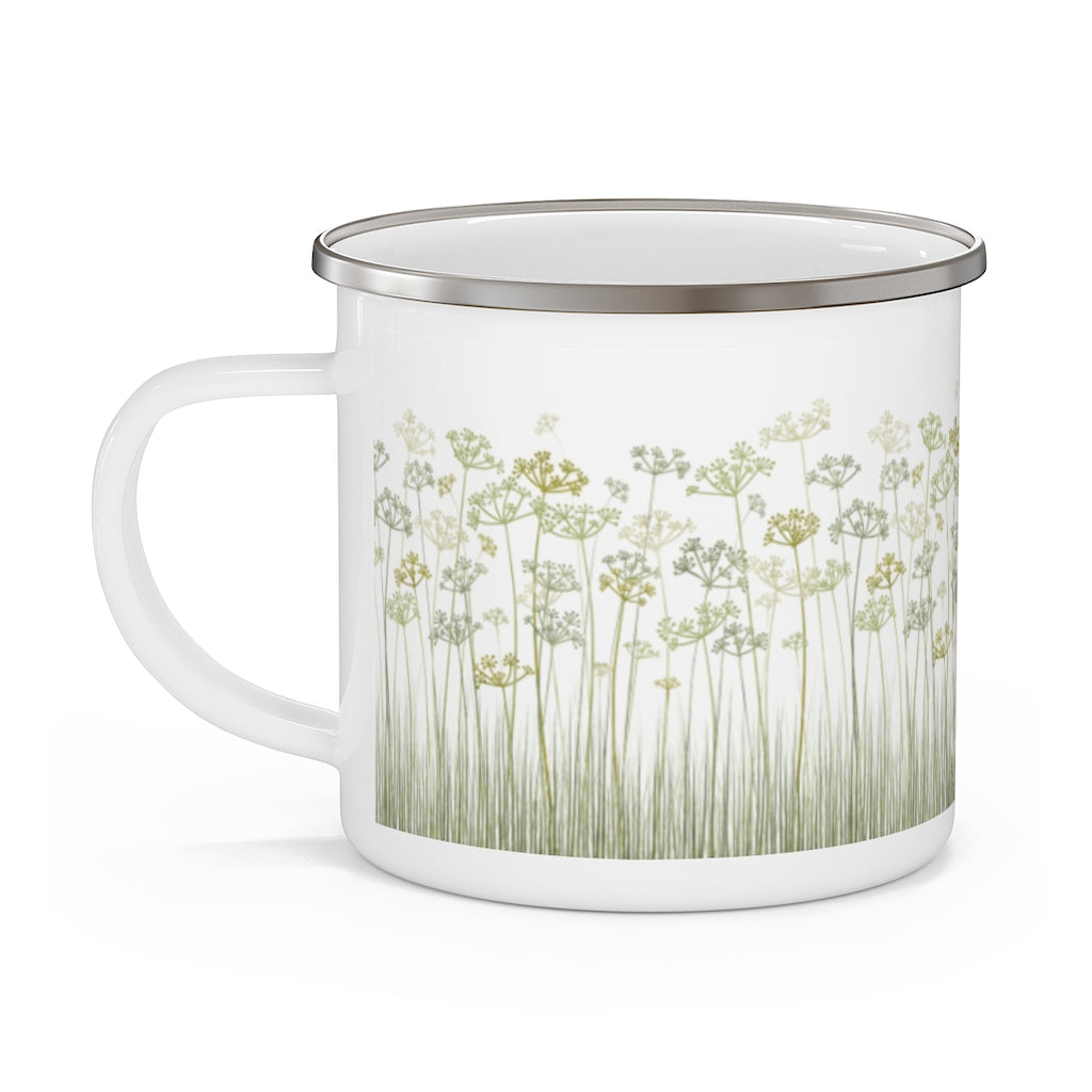 Message Code Enamel Mug in Green