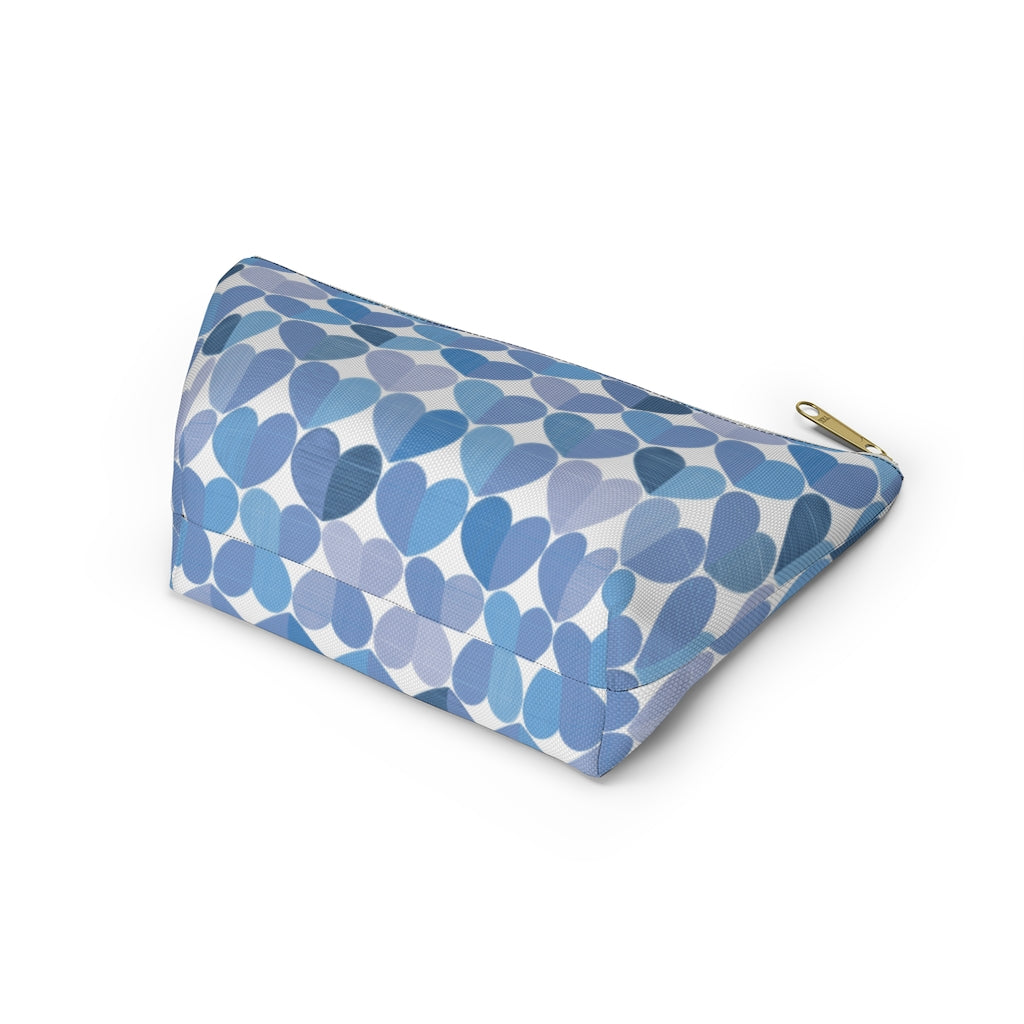Love Accessory Pouch w T-bottom in Blue