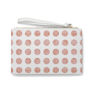 Textured Polka Dots Clutch Bag in Pink