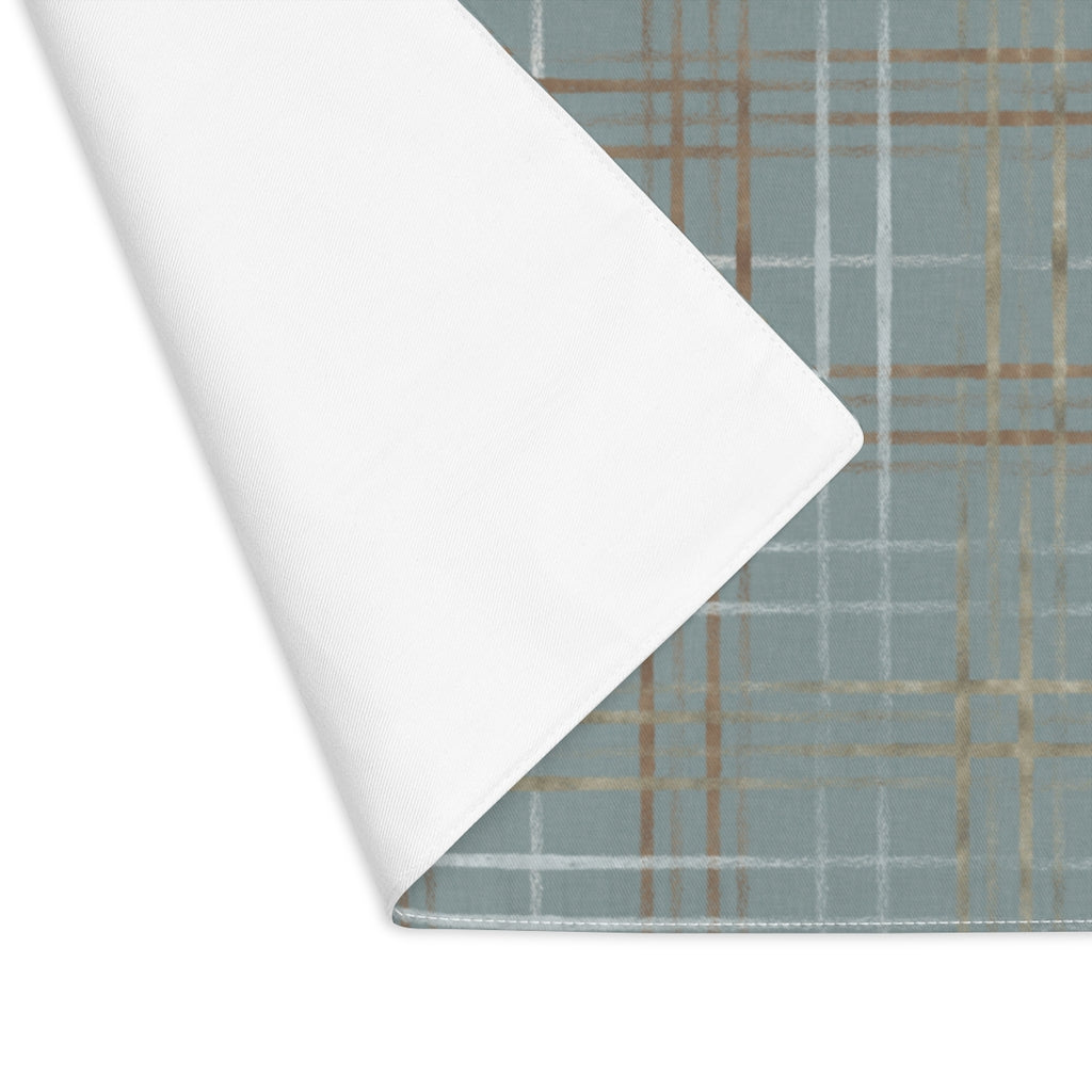 Painterly Plaid Placemat in Aqua
