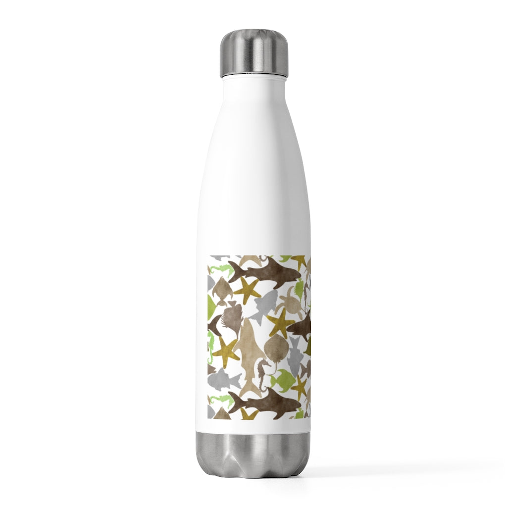 Watercolor Sea Life 20oz Insulated Bottle in Brown