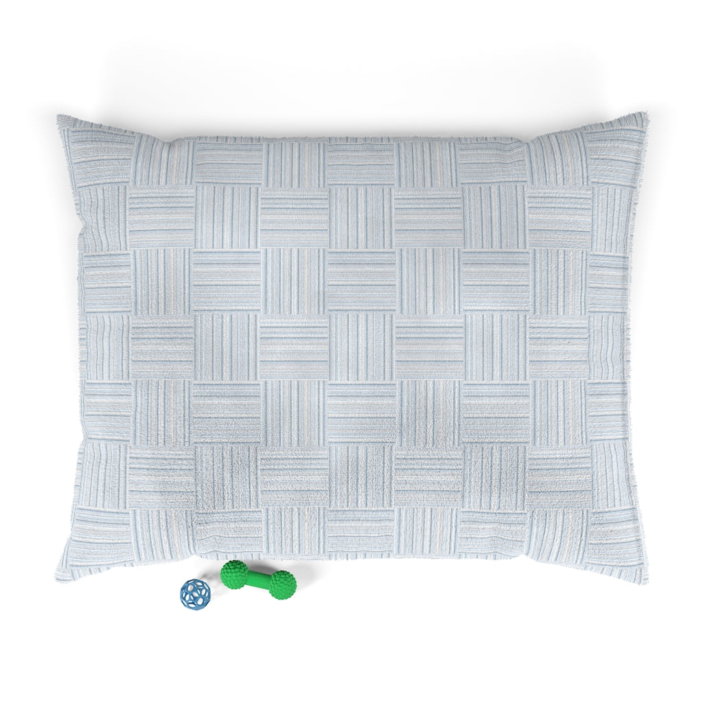 Texture Plaid Pet Bed in Light Blue