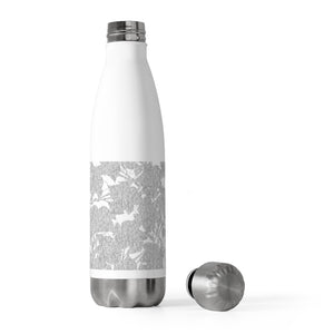 Modern Floral Overlay 20oz Insulated Bottle in Light Gray