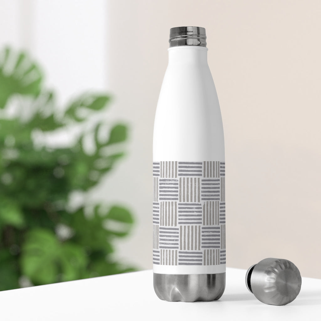 Block Plaid 20oz Insulated Bottle in Taupe