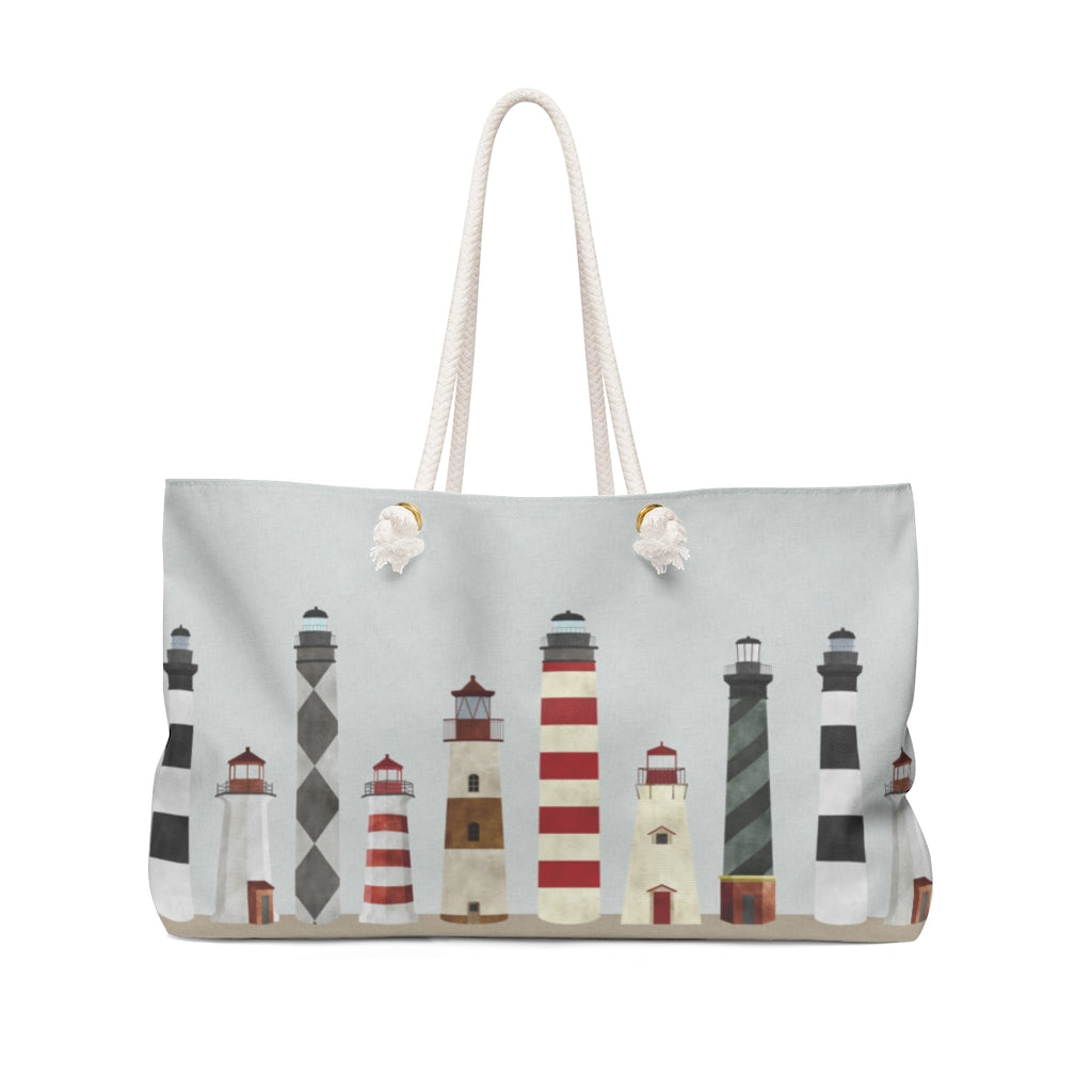 Lighthouses Weekender Bag in Red