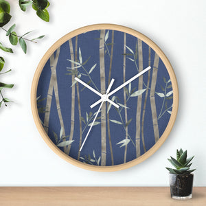 Bamboo Wall Clock in Blue