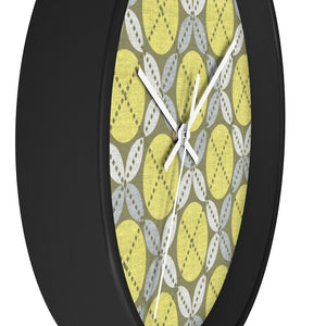 Leaf Ensconced Circle Wall Clock in Yellow