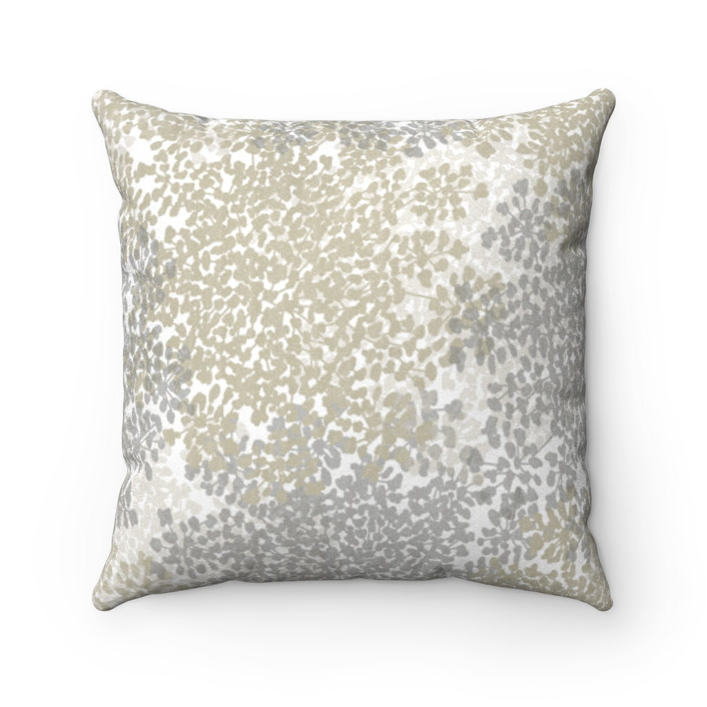 Queen Anne's Lace Square Throw Pillow in Brown