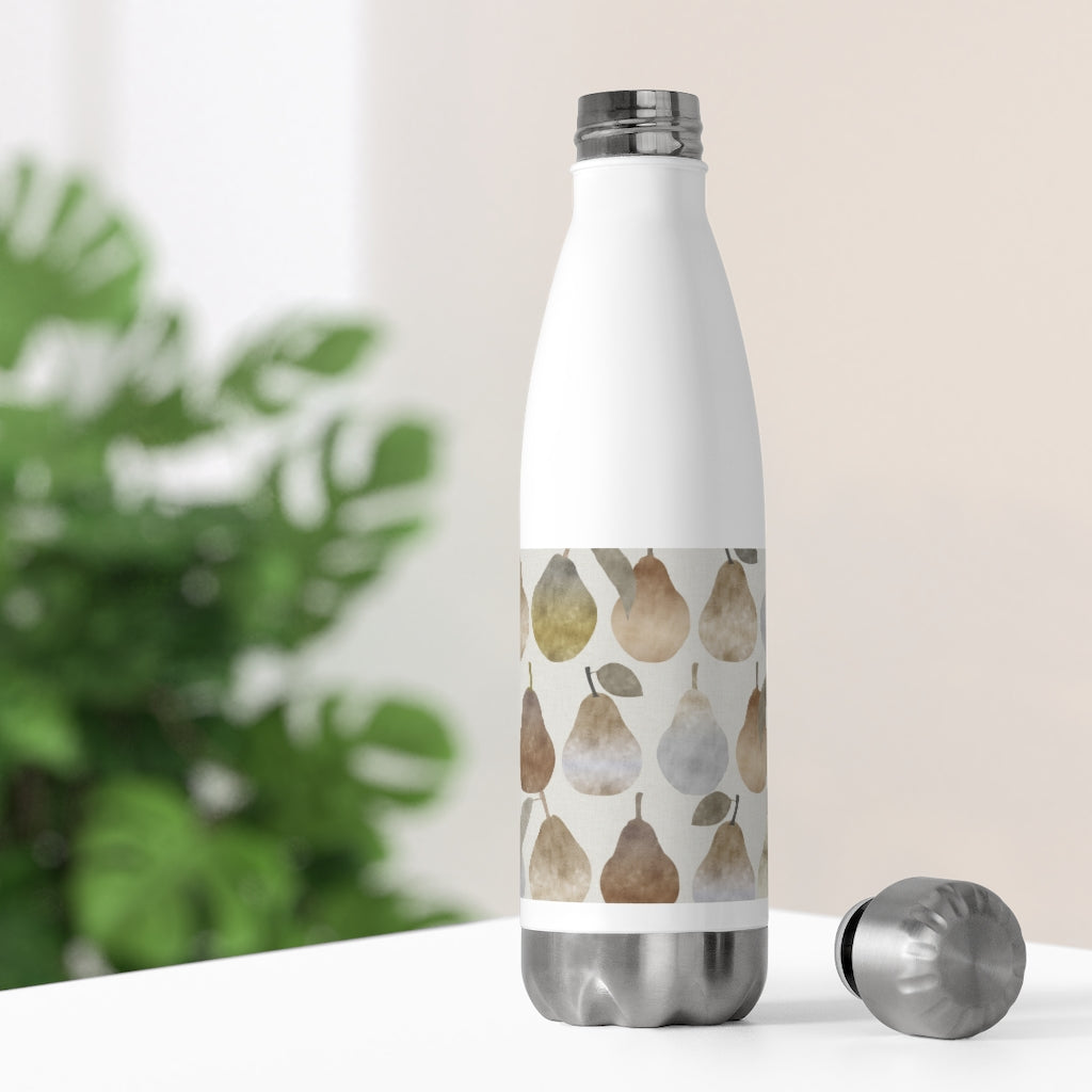 Watercolor Pears 20oz Insulated Bottle in Brown