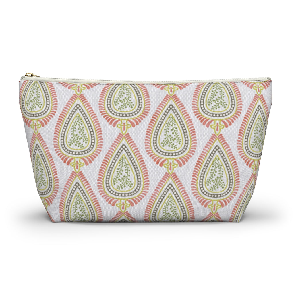 Teardrop Accessory Pouch w T-bottom in Coral