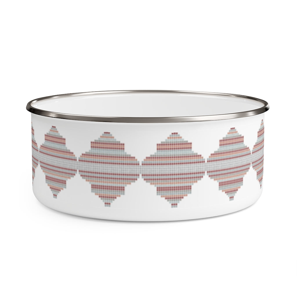 Mini Mosaic Ogee Enamel Bowl in Orange