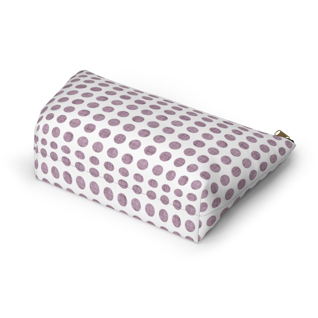 Textured Polka Dots Accessory Pouch w T-bottom in Purple